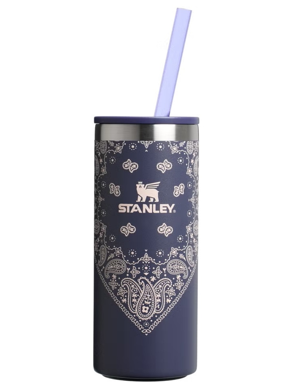 Stanley Bandana Mesa Rose Navy Blue Corn Paisley Everyday Slim Can Cooler 10oz